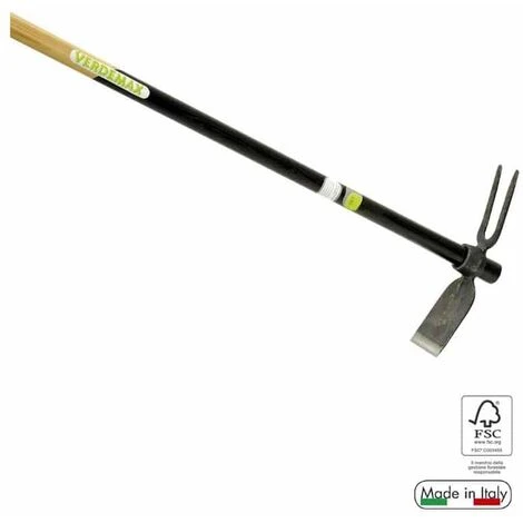 VERDEMAX ZAPPA QUADRA BIDENTE CON MANICO IN LEGNO FSC