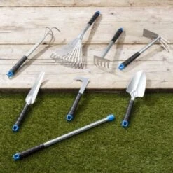 Set Di Attrezzi Da Giardino 8 Pz In Metallo Argento HI