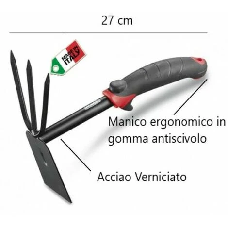 Set Attrezzi Giardinaggio In Acciaio - Rastrello, Pala Trapiantatore, Zappetta + Guanti - immagine 3