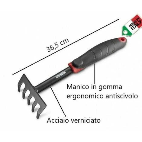 Set Attrezzi Giardinaggio In Acciaio - Rastrello, Pala Trapiantatore, Zappetta + Guanti - immagine 4