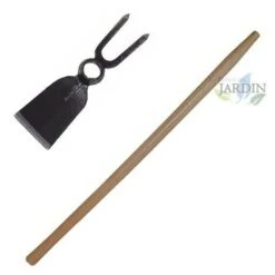 Zappa Piatta 28 Cm E Forca 90 Cm Con Manico, Attrezzo Manuale Per Terra