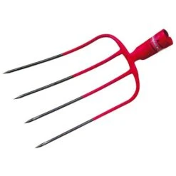 Forca Forcone Per Fieno In Acciaio 4 Denti Senza Manico.