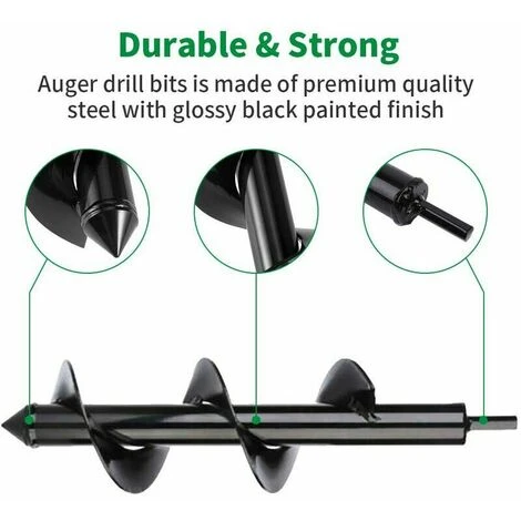 Trapano Da Giardino, Trivella A Mano, Attrezzi Da Giardinaggio Scavatrice Per Fori Da Giardino Con Guida Esagonale Antiscivolo, Piantagione A Spirale Rapida Per Piantare Bulbi Di Fiori - immagine 2