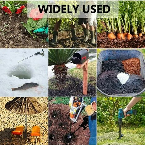 Trapano Da Giardino, Trivella A Mano, Attrezzi Da Giardinaggio Scavatrice Per Fori Da Giardino Con Guida Esagonale Antiscivolo, Piantagione A Spirale Rapida Per Piantare Bulbi Di Fiori - immagine 4