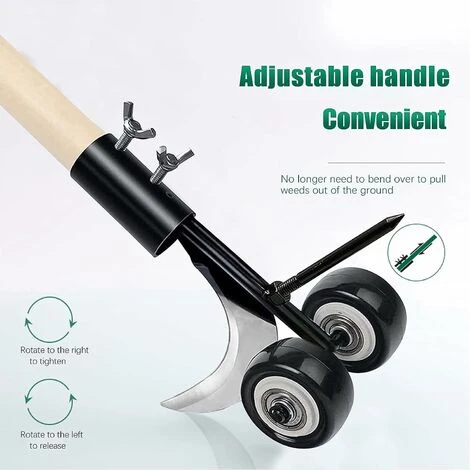 Attrezzo Per Diserbo Manuale, Diserbo Manuale Con Ruote Attrezzo Per Diserbo Da Giardino Per La Pulizia Tra Lastre Di Pietra, Blocchi, Patii E Prati - immagine 4