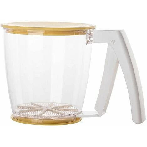 Setaccio Meccanico Setaccio Per Farina Setaccio In AcciaioSetacci A Maglia Fine Per Utensili Da CucinaSetaccio Delle Dimensioni Di Una Farina Con Una Manofarina SetacciataGiallo Farina, 16 X 11,5 X 11