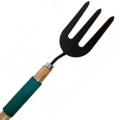 Trade Shop - Forchetta In Acciaio Manico Legno E Gomma Raccogli Terra Giardinaggio Giardino