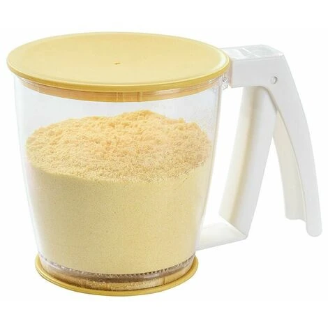 Setaccio Meccanico Setaccio Per Farina In Acciaio Setaccio A Maglia Fine Strumenti Per La Cottura Setaccio Per Farina Con Una Sola Mano Grande Setaccio Per Farina Giallo Setaccio Per Farina, 16 X 11,5 - immagine 2