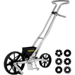 VEVOR Seminatrice Da Giardino In Alluminio, Seminatrice A Spinta Manuale Lunghezza Da 78 Cm A Due Ruote Da 6 Cm E 5 Cm, Spandiconcime Per Spargere Concime Semi Con 6 Piantatrice Per Orti E Giardini